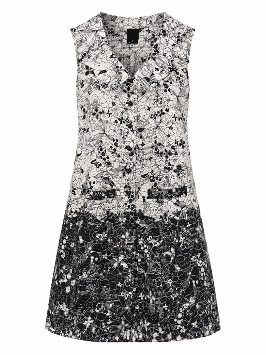 Anna Sui Dresses & Skirts - Anna Sui Sleeveless Black & White Floral Button-Front Dress Silk Blend Size 4